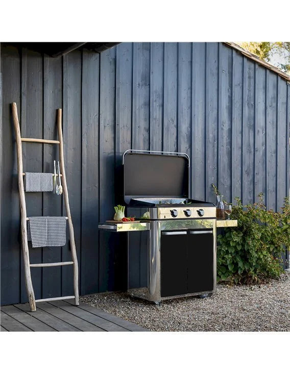 Grill Plancha Eno COMBO ENOSIGN 80 Eleganz und Leistung in intensivem Schwarz und Edelstahl