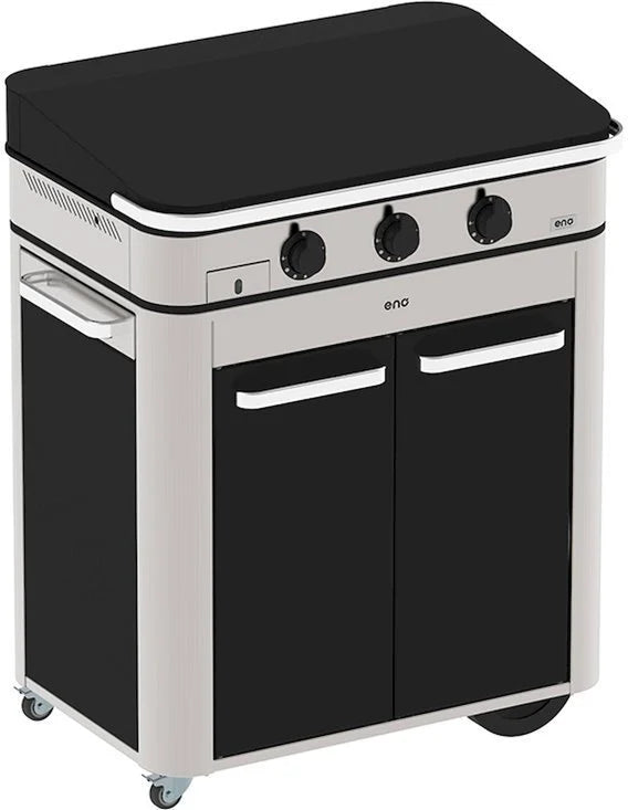 Grill Plancha Eno COMBO ENOSIGN 80 Eleganz und Leistung in intensivem Schwarz und Edelstahl