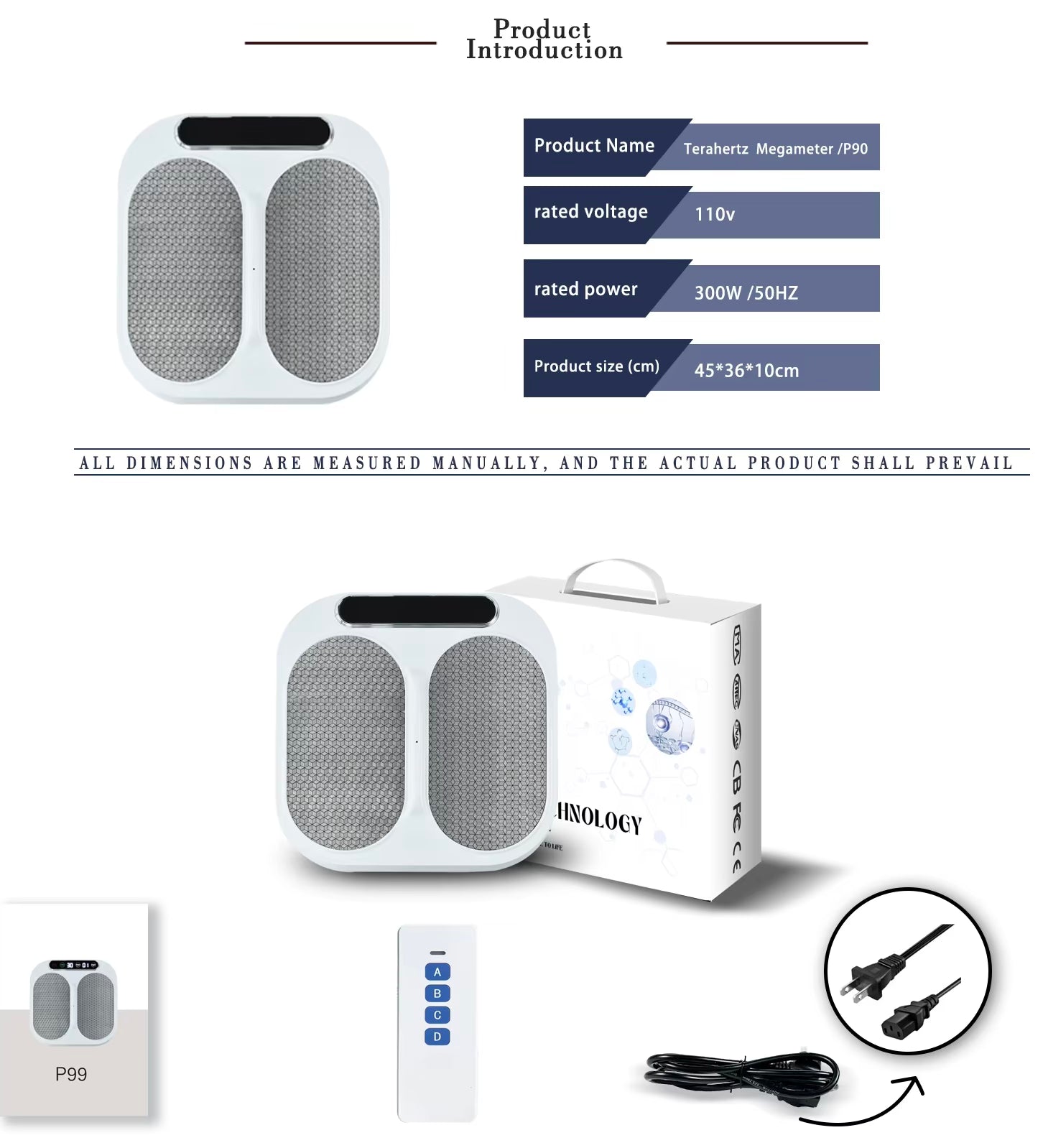 Onlylife Tera P90 P99 Kabelloses Terahertz-Fußmassagegerät, gyromagnetische Physiotherapie, elektrisches Fußmassagegerät mit Timer