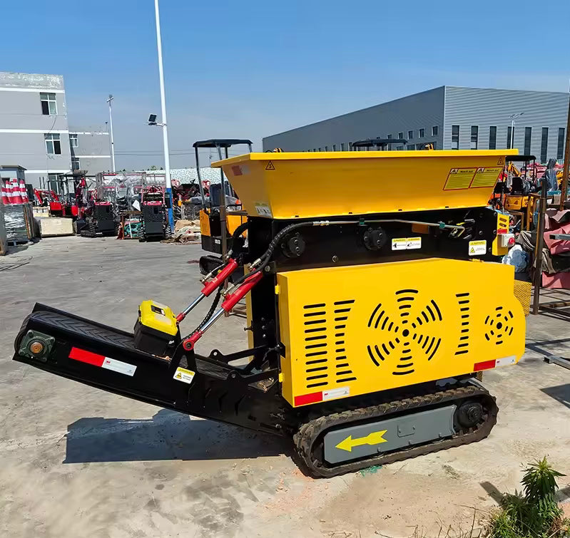 Mobile Raupenbrechanlage mit Luftkühlung, kompakter Transportgröße, geeignet für vielfältige Einsatzbereiche.