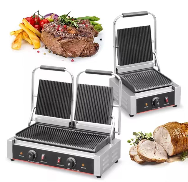 Professioneller Mini-Panini- und Sandwichgrill aus Edelstahl