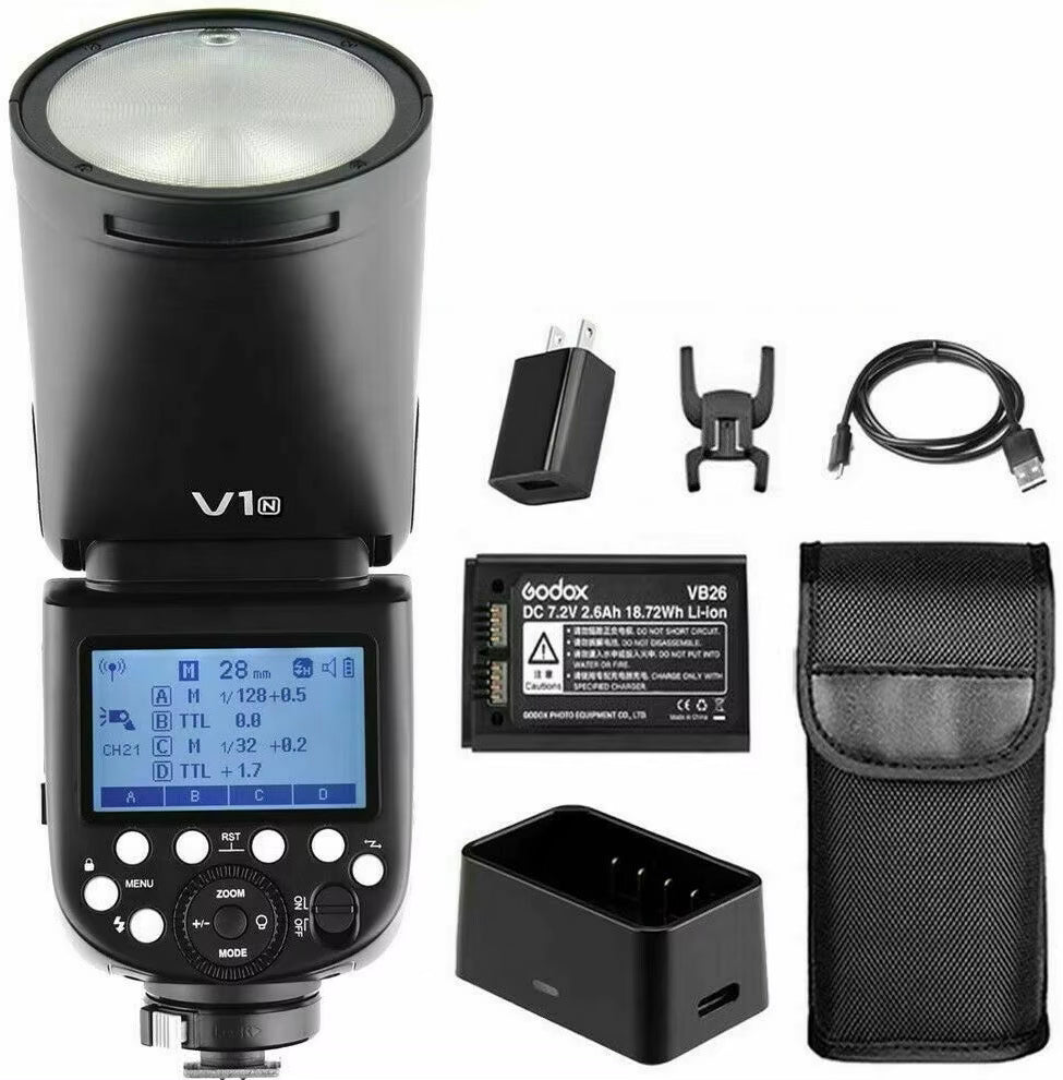 Fotoausrüstung, Fotobeleuchtung, Godox V1 Blitzgerät V1C/N/S TTL HSS Kamera Blitzlicht für Canon Nikon Sony