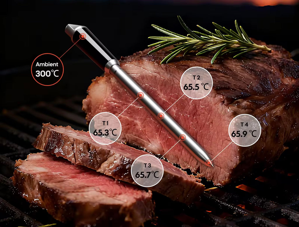 Termómetro de carne inalámbrico INKBIRD INT-31-BW WiFi 5G y Bluetooth 5.4 con 5 sensores