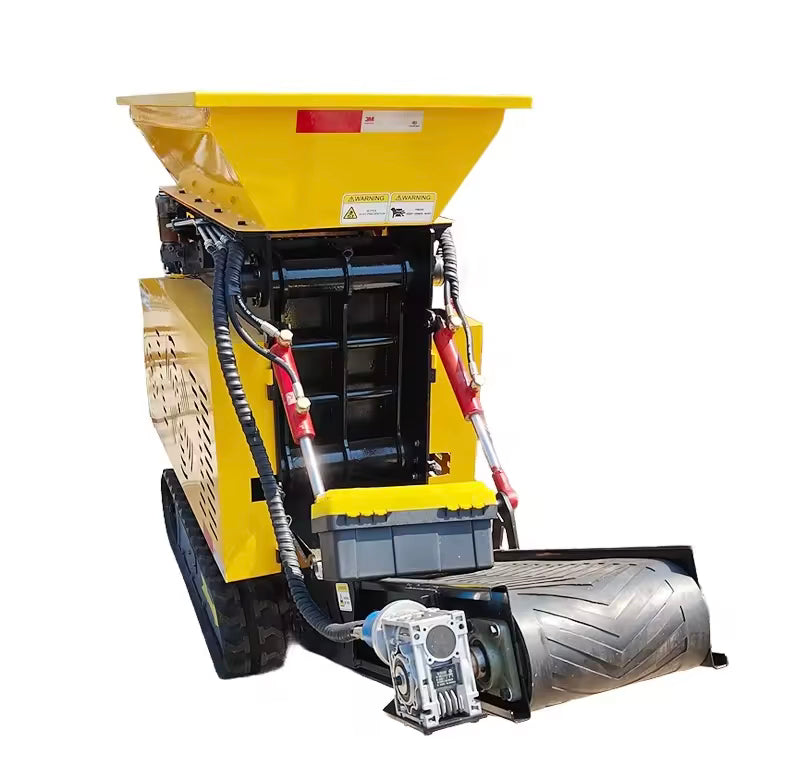 Mobile Raupenbrechanlage mit Luftkühlung, kompakter Transportgröße, geeignet für vielfältige Einsatzbereiche.