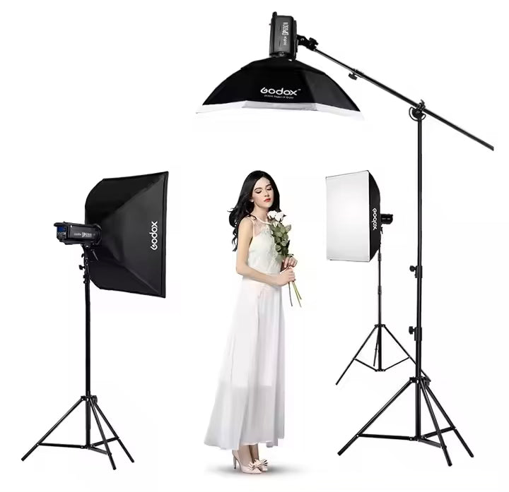 Godox SK400II 400W *3 Professioneller Fotostudioblitz Foto Studio Zubehör Speedlite Beleuchtung Stroboskoplicht-Kit