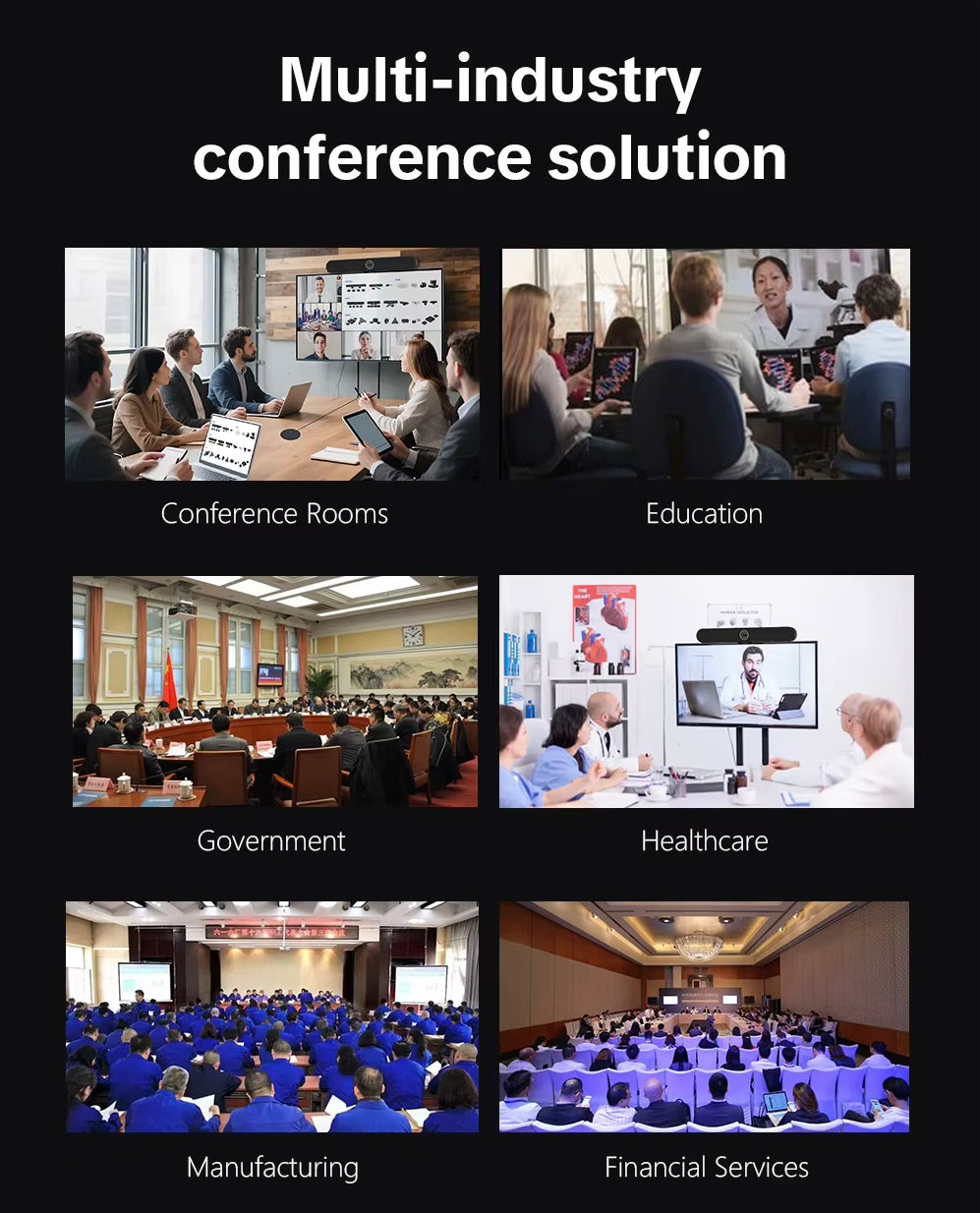 4K-Konferenzkamera mit Auto-Tracking für Live-Streaming mit integriertem Hi-Fi-Lautsprecher und 6 Mikrofonen OEM ODM USB TV PC