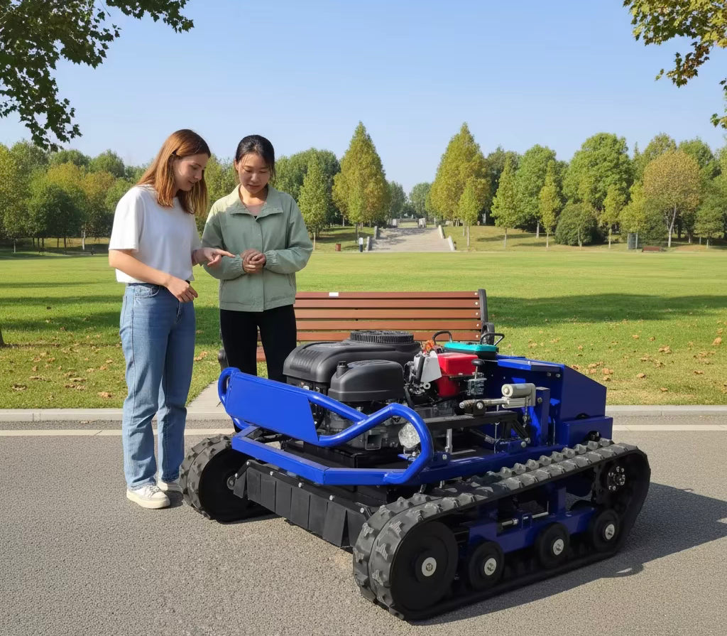 Kostenloser Versand - Robotermäher mit Fernsteuerung und Schleppmähwerk mit Fernsteuerung
