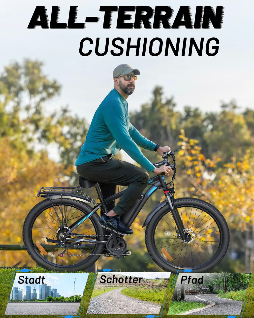 Duotts C29 48V Elektrofahrrad, Rennrad, Hybrid-E-Bike, Mountainbike, Citybike, Offroad-Fahrrad für Erwachsene
