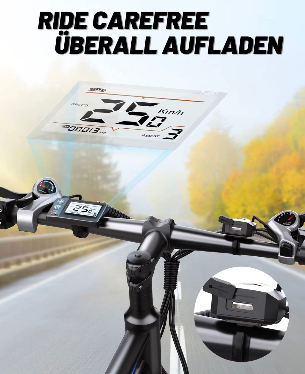 Duotts C29 48V Elektrofahrrad, Rennrad, Hybrid-E-Bike, Mountainbike, Citybike, Offroad-Fahrrad für Erwachsene