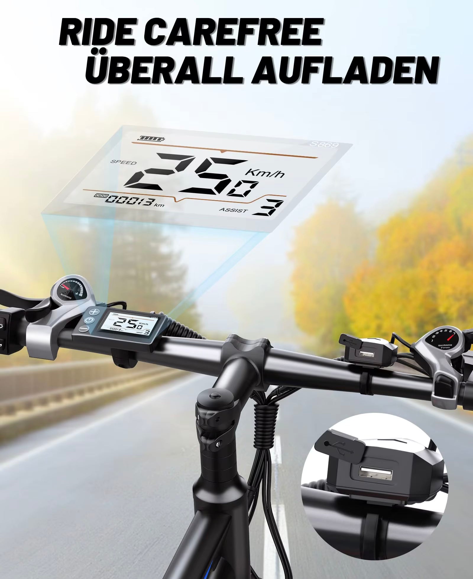 Duotts C29 48V Elektrofahrrad, Rennrad, Hybrid-E-Bike, Mountainbike, Citybike, Offroad-Fahrrad für Erwachsene