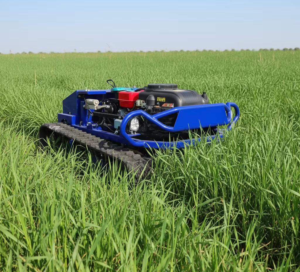 Kostenloser Versand - Robotermäher mit Fernsteuerung und Schleppmähwerk mit Fernsteuerung