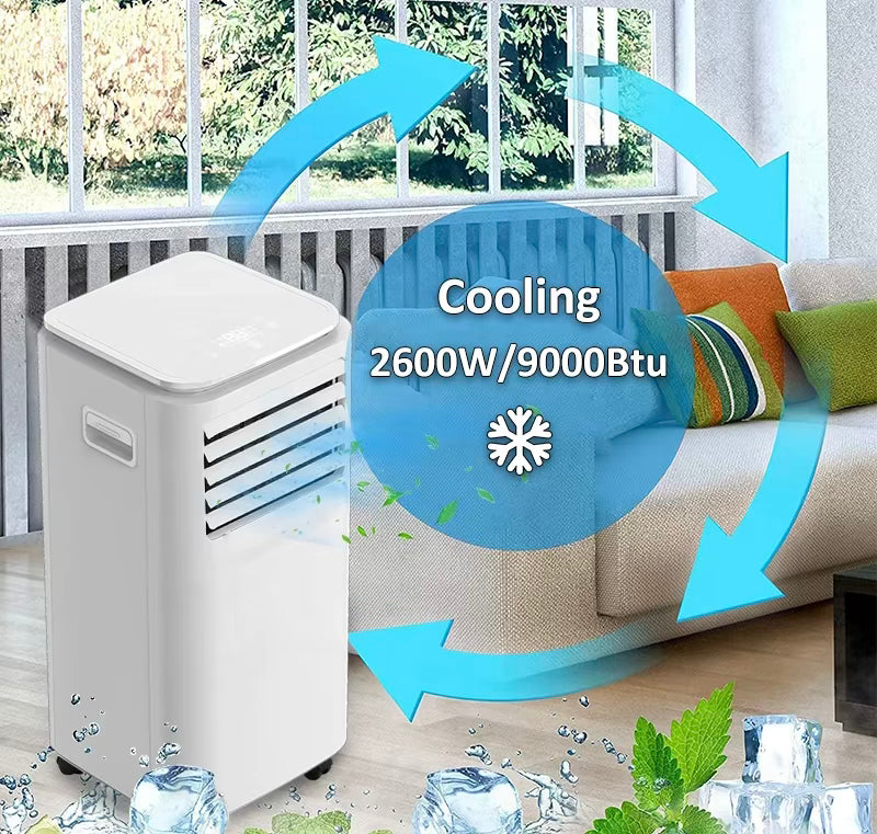JJPRO GREENFLY 9000Btu R290 Mobile Klimaanlage für Zuhause, Büro, Schlafzimmer, Küche, 320m², tragbare Klimaanlage