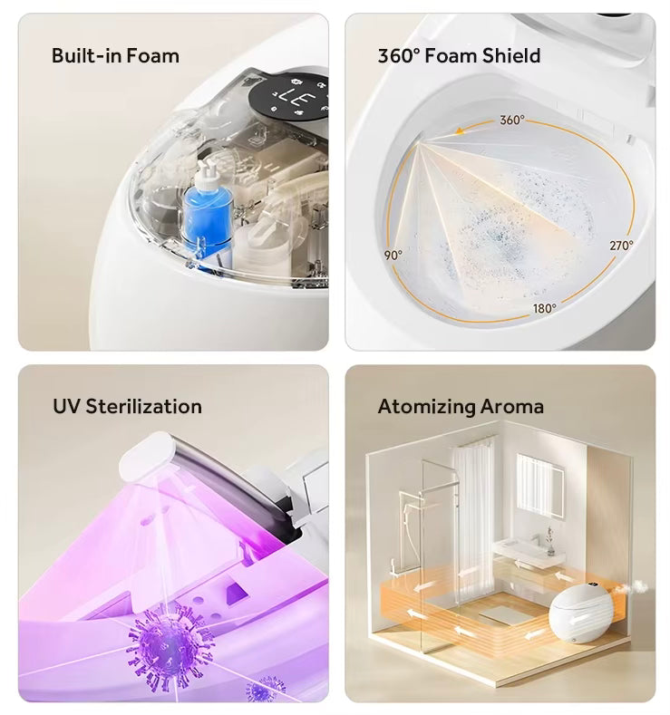 Runde automatische Sanitärartikel in Eiform Intelligente Toilette Toilettenanlage Elektronische Smart Toilette Badezimmer Intelligente Toilette